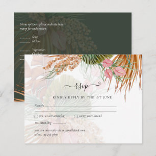 Carte Postale Herbe de la Pampa Tropicale Mariage en Terre Cuite
