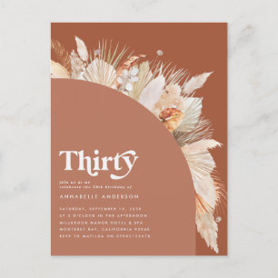 Carte Postale Herbe des pampas moderne pour un 30e anniversaire 