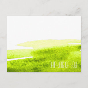 Carte Postale Herbe verte aquarelle minimale lime