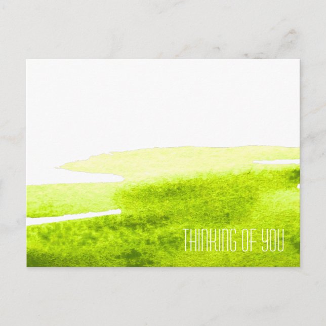 Carte Postale Herbe verte aquarelle minimale lime (Devant)