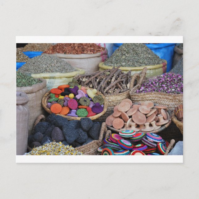 Carte Postale Herbes et épices marocaines (Devant)