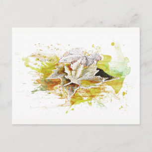 Carte Postale Herbst, Hiver. Laub, Frost, Aquarell