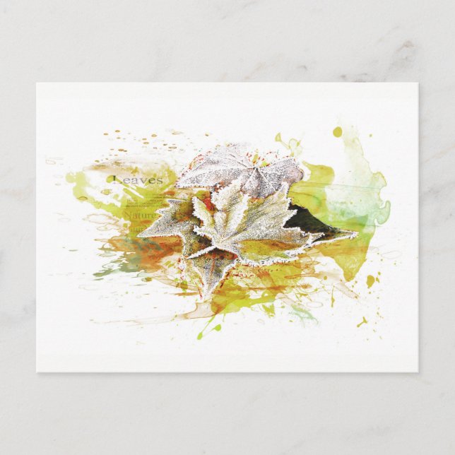 Carte Postale Herbst, Hiver. Laub, Frost, Aquarell (Devant)