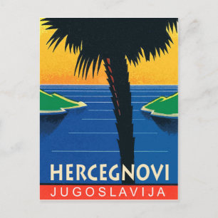 Carte Postale Herceg Novi, Monténégro, Yougoslavie voyage vintag