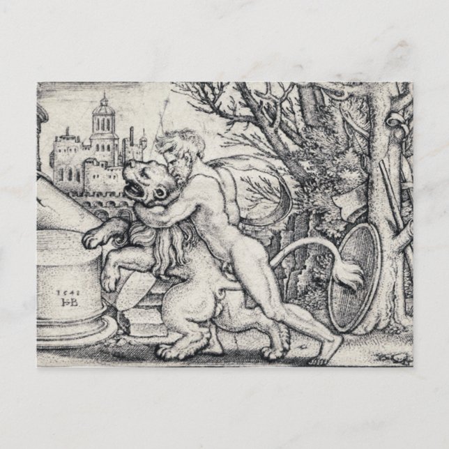 Carte Postale Hercule Tuant Le Lion Neméen (Devant)