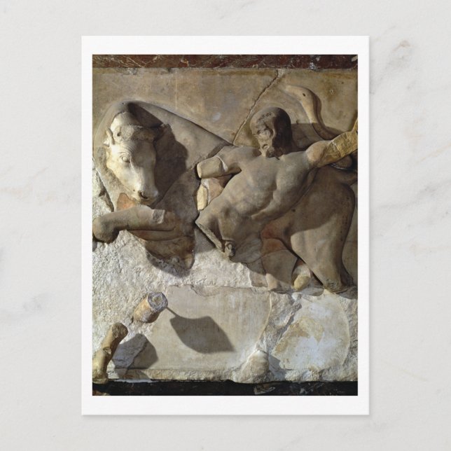 Carte Postale Hercules Fighting the Cretan Bull (Devant)