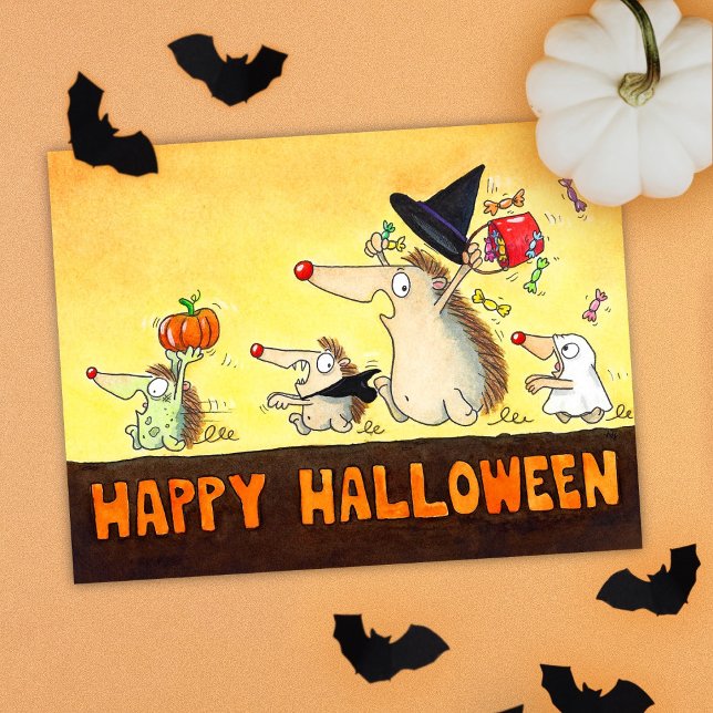Carte Postale Hérissons d'Halloween  (Créateur téléchargé)