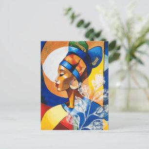 Carte Postale Héritage doré : Reine africaine vibrante saluant C
