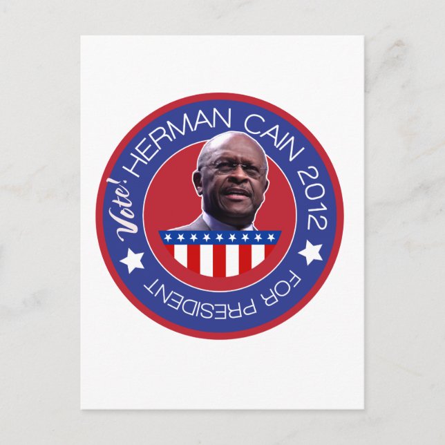 Carte Postale Herman Cain for US President 2012 (Devant)