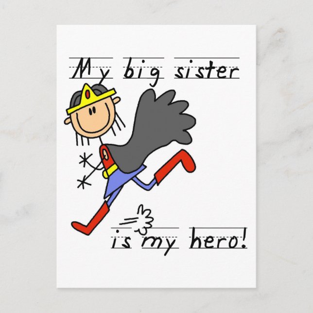 Carte Postale Hero Big Sister T-shirts et cadeaux (Devant)
