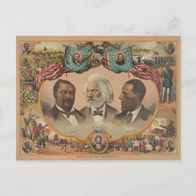 Carte Postale Heroes of the Coloured Race Publié par J. Hoover (Devant)