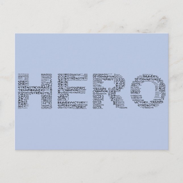 Carte Postale Héros dans la lutte contre le cancer (Texte noir) (Devant)