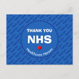 Carte Postale Héros de la santé Merci NHS PERSONNALISABLE