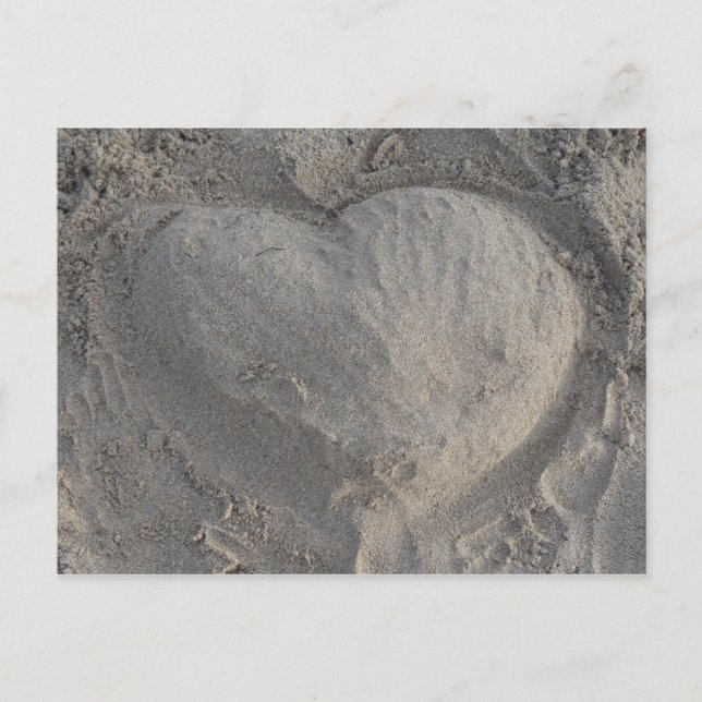 Carte Postale Herz im Sand Postkarte (Devant)