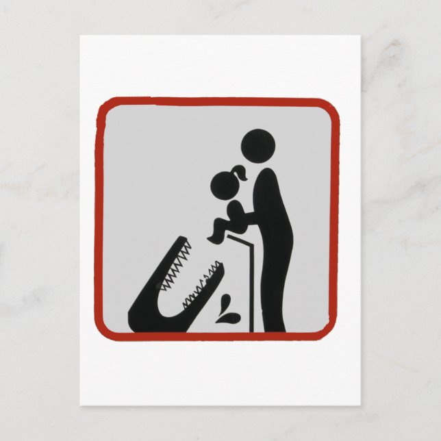 Carte Postale Heure d'alimentation de l'alligator (Devant)