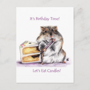 Carte postale Heure d'anniversaire (Hamster)