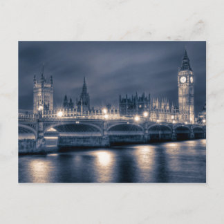 Carte Postale Heure de la nuit aux Chambres du Parlement, Londre