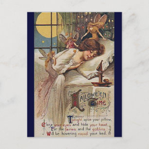 Carte postale Heure d'Halloween Vintage KRW