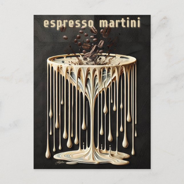 Carte Postale Heure du cocktail Espresso Martini (Devant)