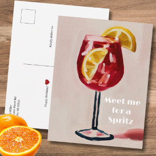 Carte Postale Heure du cocktail italien vintage rétro coloré