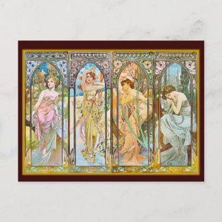 Carte Postale Heure du jour, Alphonse Mucha