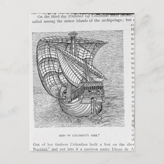 Carte Postale Heure du navire de Columbus (Devant)