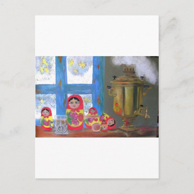 Carte Postale heure du thé russe (Devant)