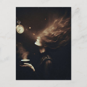 Carte Postale Heure du thé surréaliste Sepia