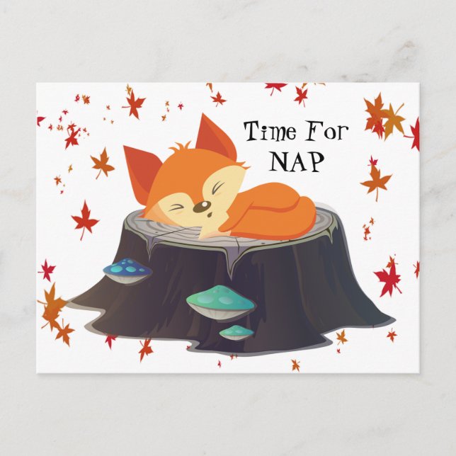 Carte Postale Heure pour Nap Fox (Devant)