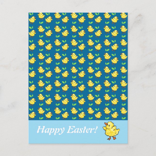 Carte postale heureuse de Pâques de petits canards (Devant)