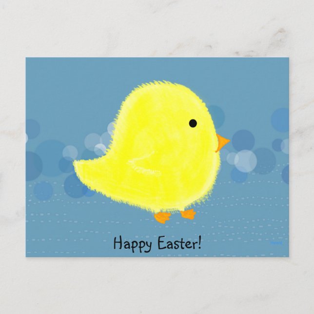 Carte postale heureuse de Pâques de poussin de (Devant)