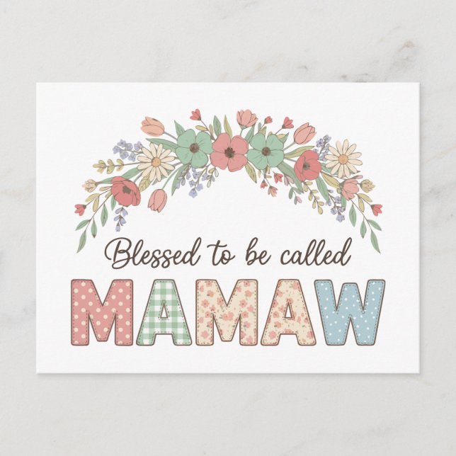 Carte Postale Heureuse d'être appelée Mamaw (Devant)