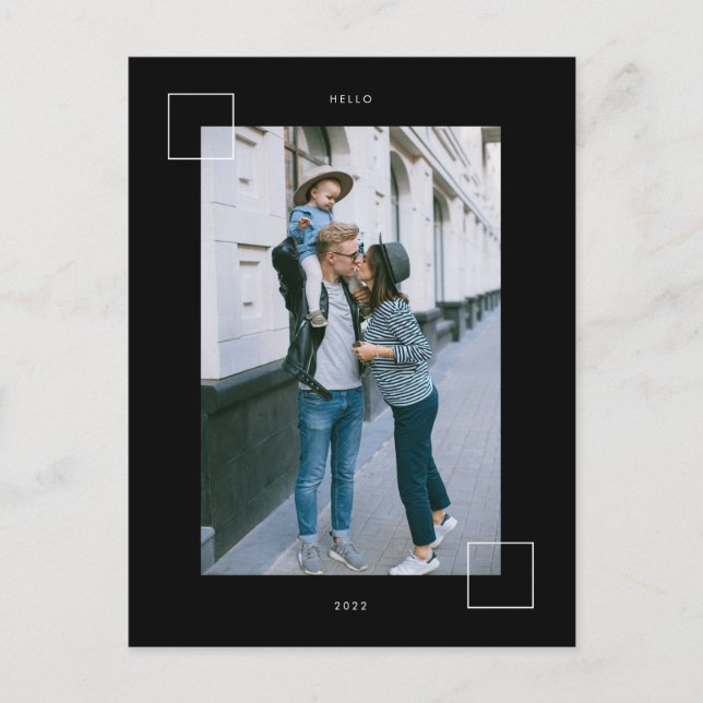 Carte Postale HEUREUSE NOUVELLE ANNÉE Ajouter votre photo de fam (Devant)