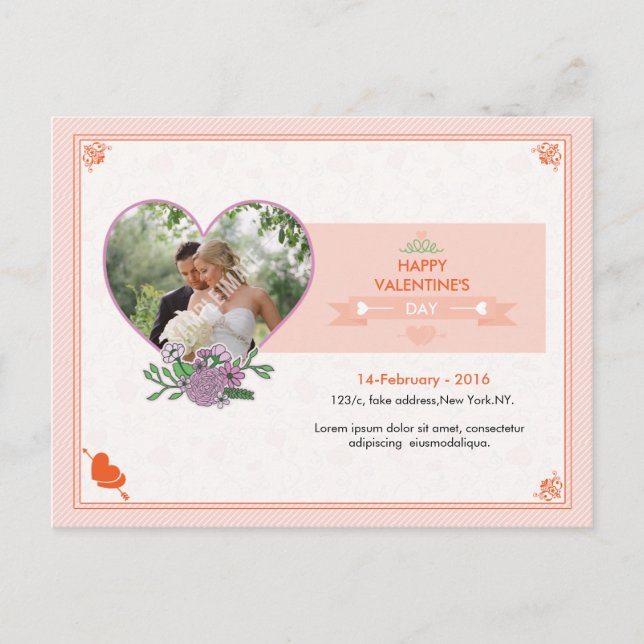 Carte postale Heureuse Sainte-Valentin (Devant)