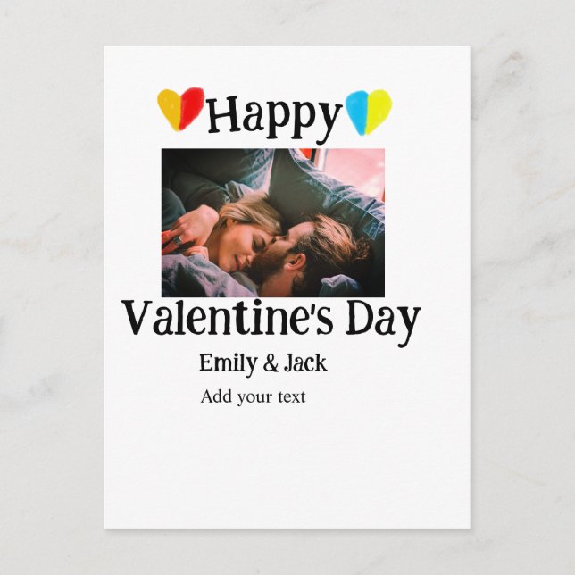 Carte Postale Heureuse Sainte-Valentin ajouter nom de couple pho (Devant)