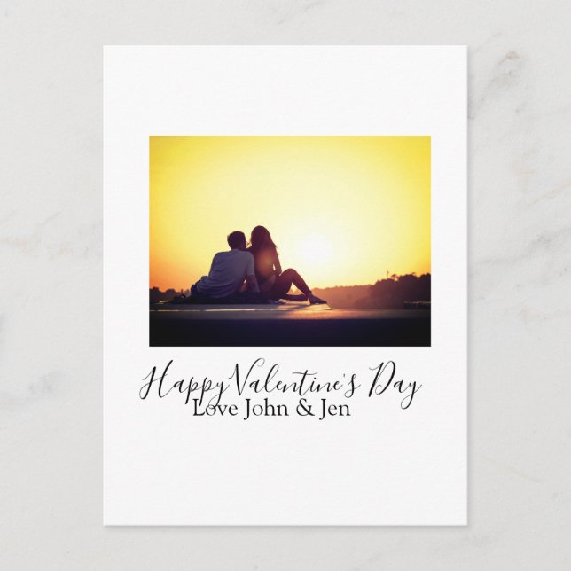 Carte Postale Heureuse Sainte-Valentin amour ajouter nom photo s (Devant)
