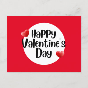 Carte Postale Heureuse Sainte-Valentin avec amour coeur rouge