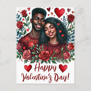 Carte postale Heureuse Sainte-Valentin Black Coupl