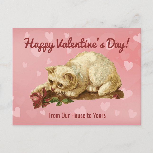 Carte postale Heureuse Sainte-Valentin Cat (Devant)