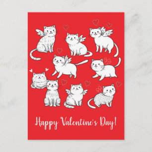 Carte postale Heureuse Sainte-Valentin Cats Angels