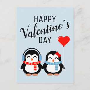 Carte Postale Heureuse Sainte-Valentin   Cutie Pie Penguins