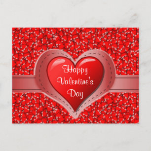 Carte Postale Heureuse Sainte-Valentin de Holiday Red Hearts