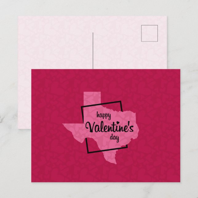 Carte Postale Heureuse Sainte-Valentin de Texas Postcard (Devant / Derrière)
