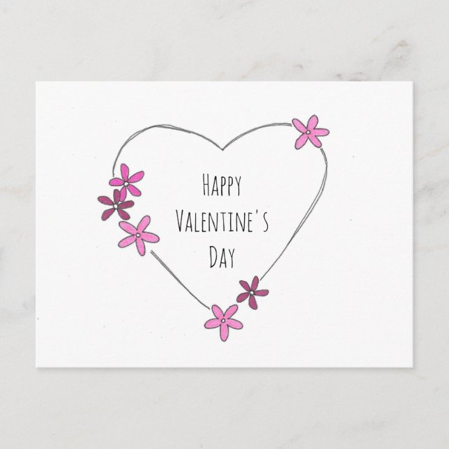 Carte postale Heureuse Sainte-Valentin Flower Hear (Devant)