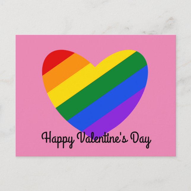 Carte postale Heureuse Sainte-Valentin Rainbow Hea (Devant)