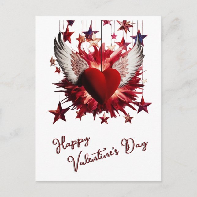 Carte Postale Heureuse Sainte-Valentin Red Heart (Devant)