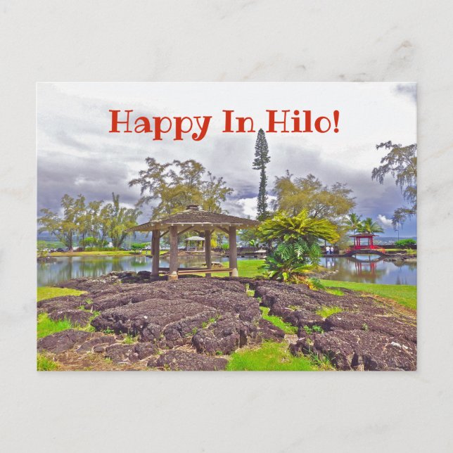 CARTE POSTALE "HEUREUX AU HILO" /LILIUOKALANI GARDENS POSTCARD (Devant)