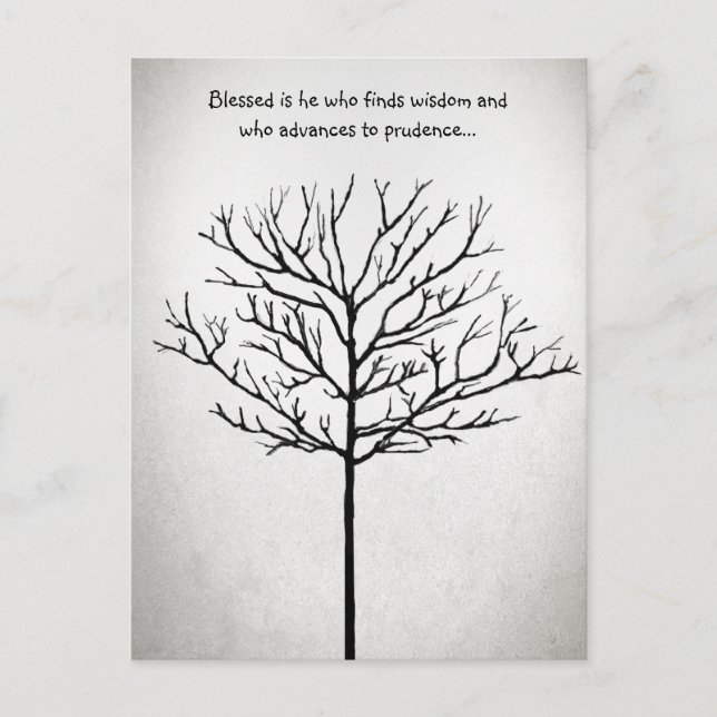 Carte Postale Heureux celui qui cherche la Sagesse un arbre de v (Devant)