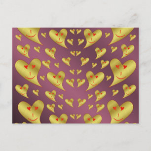 Carte Postale heureux, cœur, amour, sourire, féminin, mignon, jo