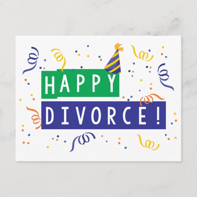 Carte Postale Heureux divorce (Devant)